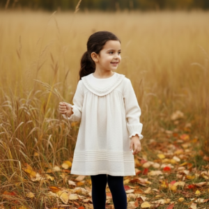 Vestido Beige Bordado
