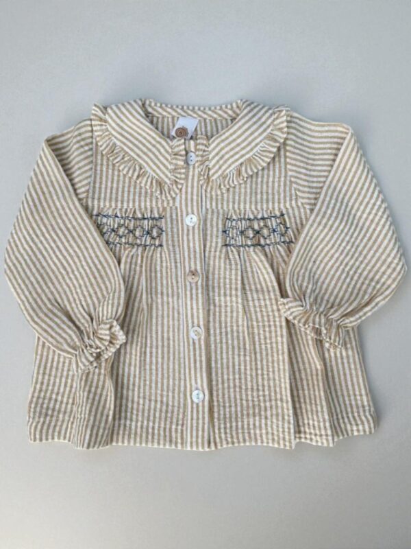 Blusa Rayada Beige