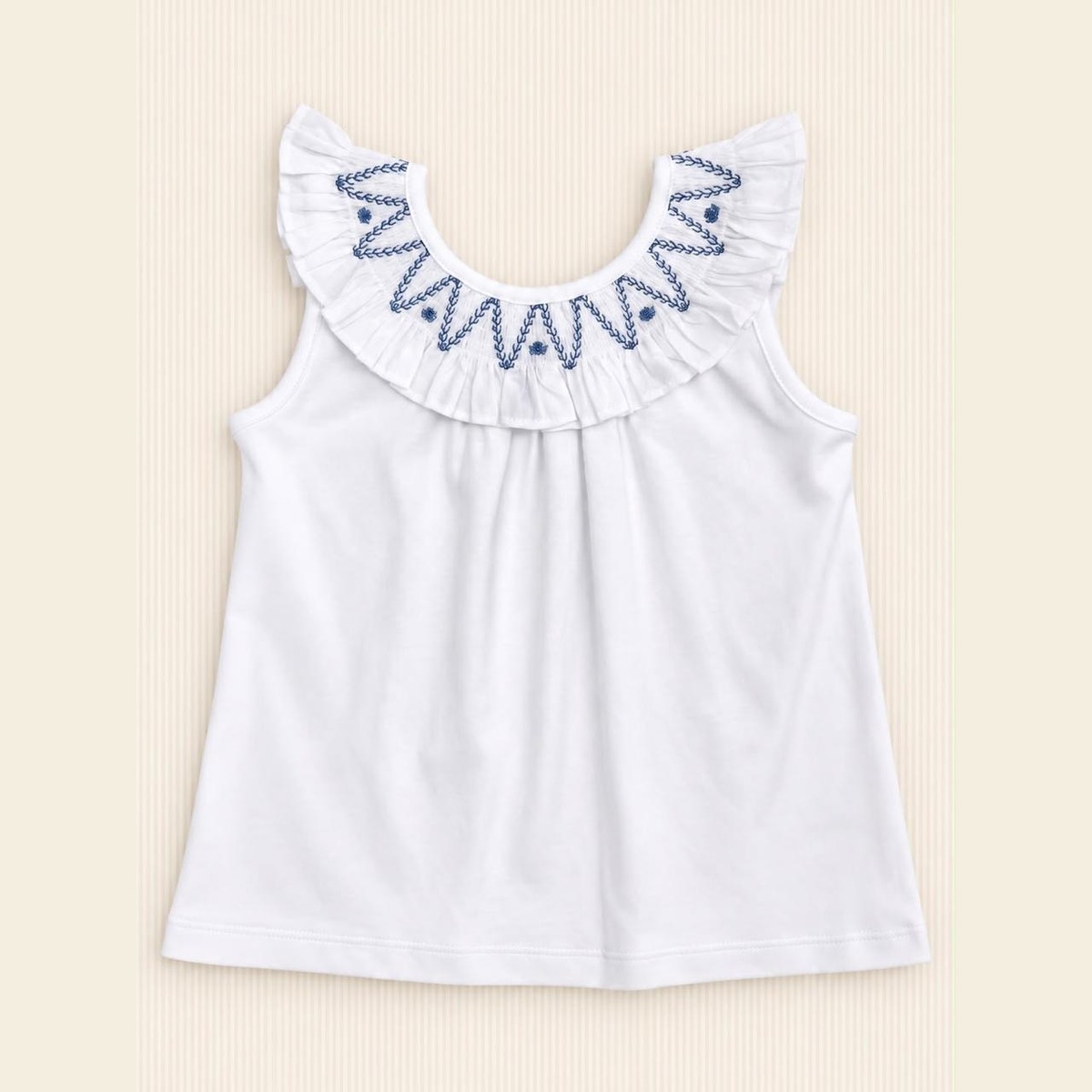 Polera bordada celeste