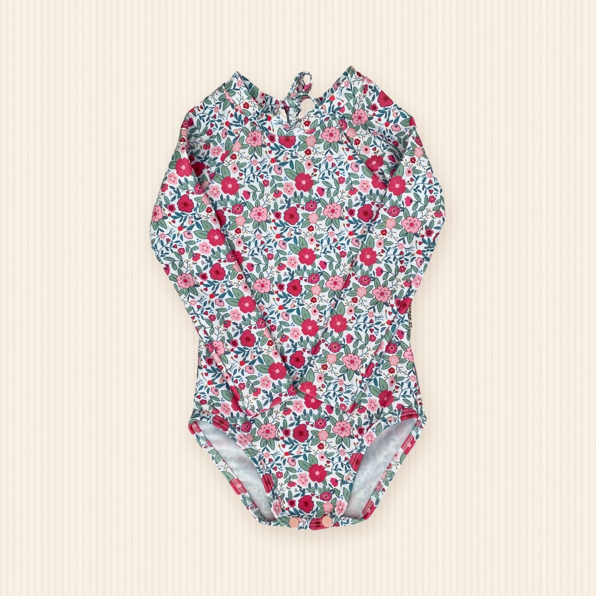 Traje de Baño Floreado Manga Larga